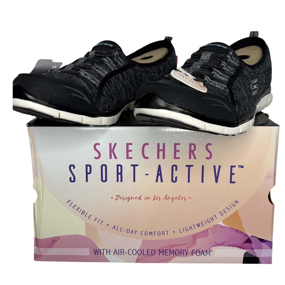 Skechers Gratis Her Stroll Sneaker Womens 10 Black Fabric Slip On Bungee Walking - Picture 8 of 9